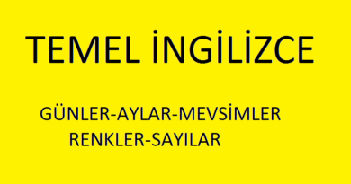 İngilizce Renkler-Aylar-Sayılar-Mevsimler